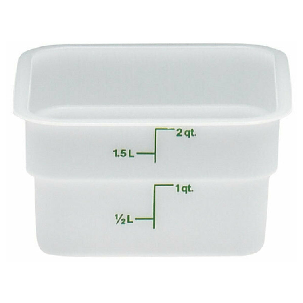 Cambro 2SFSP148 CamSquare® Food Container 2 Qt. 7-1/4"L X 7-1/4"W X 3-7/8"H