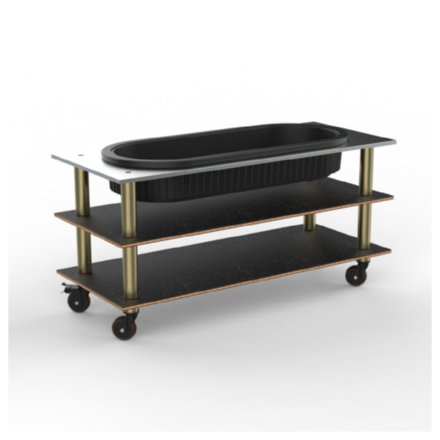 Steelite MGCMLE03MBXH - Modular Salad Bar Unit Marble Brushed Brass Heavy, 71.0" X 29.5" X 35.0"