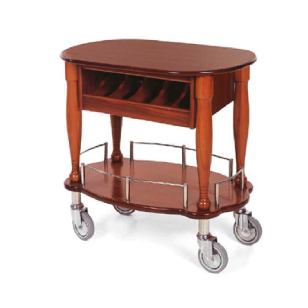 Geneva 70036 Gueridon Cart-Bordeaux 35-1/2"W X 17-3/4"D X 29"H Oval Shaped Top
