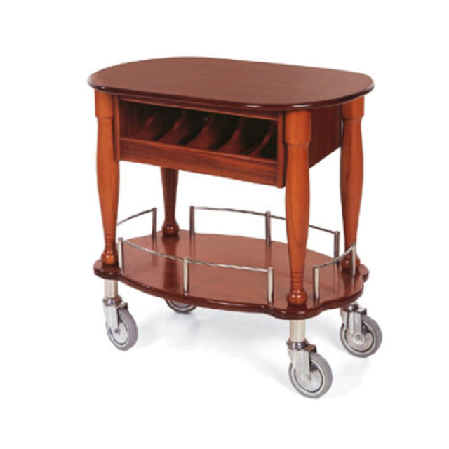 Geneva 70036 Gueridon Cart-Bordeaux 35-1/2"W X 17-3/4"D X 29"H Oval Shaped Top