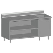 SPG BC-72R - Universal Stainless Beverage Counter, 72" Long, 30" Wide