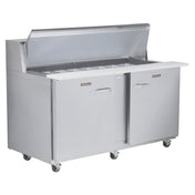 Traulsen UPT6012LL-0300 Dealer's Choice Compact Prep Table Refrigerator With Roll-top Lid Which Serves As An Overshelf