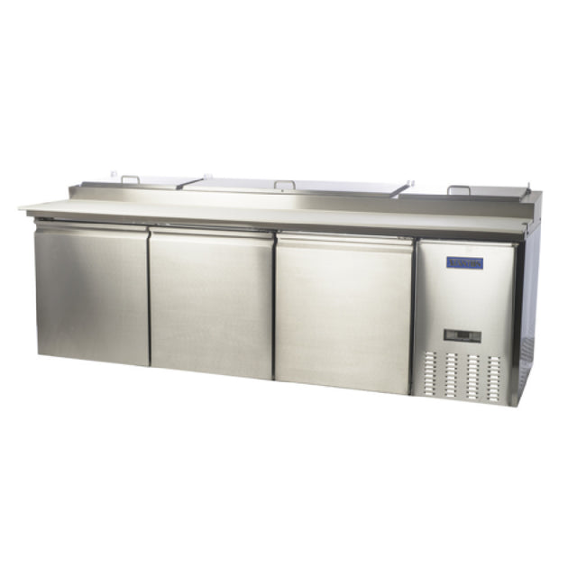 Stanton Trading STC-PPT-94 Pizza Prep Table Three-section Self-contained Refrigeration
