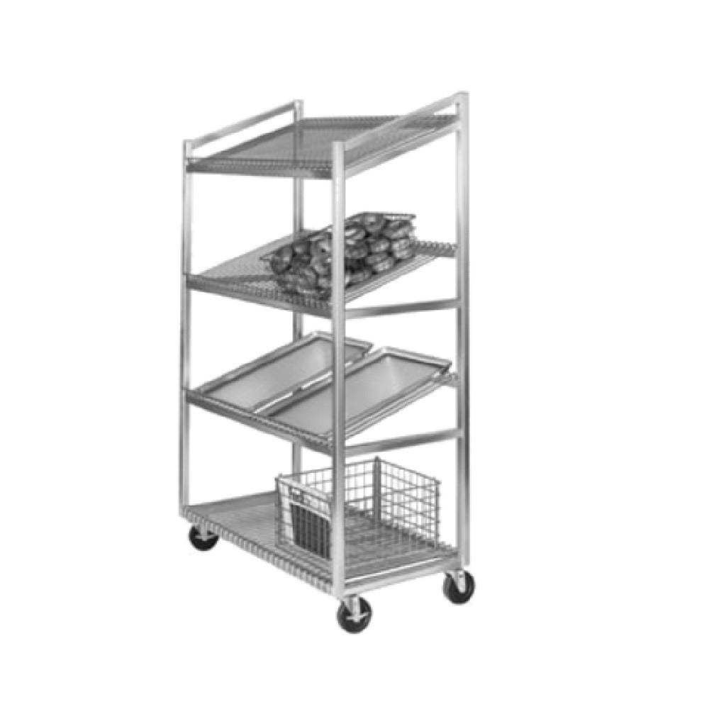 Channel SORT-4 Lug Rack Display / Universal Rack Slanted Display Rack W/ Removable Wire Shelves