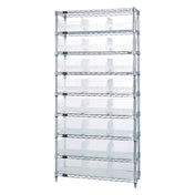 Quantum WR9-216CL Bin Wire Shelving System 36"W X 24"D X 74"H Overall Size 800 Lb. Capacity Per Shelf