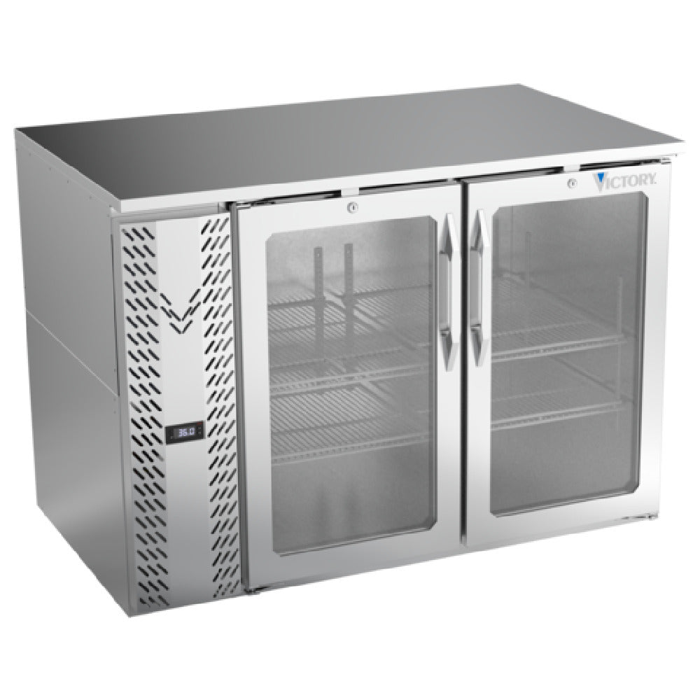 Victory VBB48HC-G-S - Back Bar Refrigerator, Two-section, 48"W X 29-11/16”D X 34"H