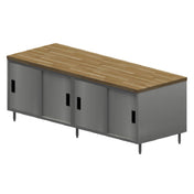 BK Resources CMT-3096S2 Dual Access Chef Table Cabinet Base With Sliding Doors On Both Sides