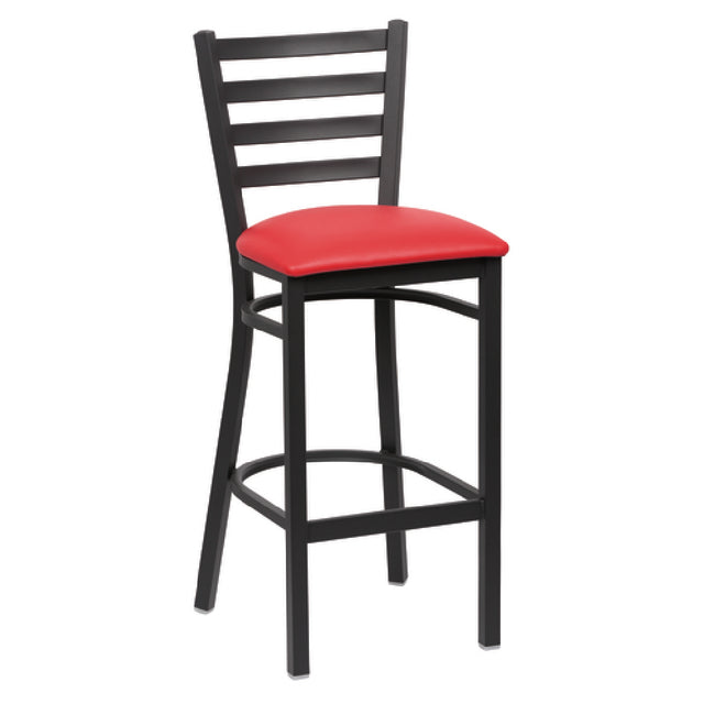 Royal ROY 9002 RED - Bar Stool, Ladder Back, 17"L X 16-1/2"W X 43-3/8"H