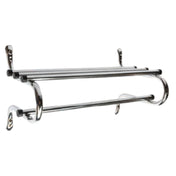 Central Specialties TMK-60D Traditional Coat Rack 49" 60" Unit 1" Metal Zinc Plated Hanging Rod With Black End Caps