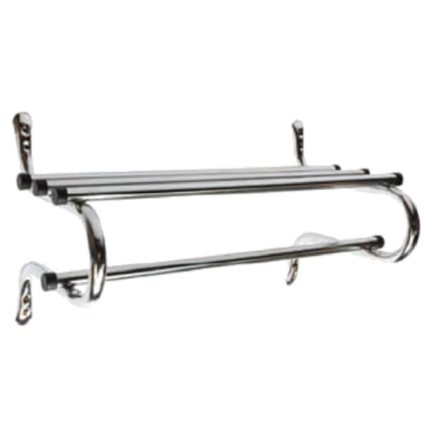 Central Specialties TMK-60D Traditional Coat Rack 49" 60" Unit 1" Metal Zinc Plated Hanging Rod With Black End Caps