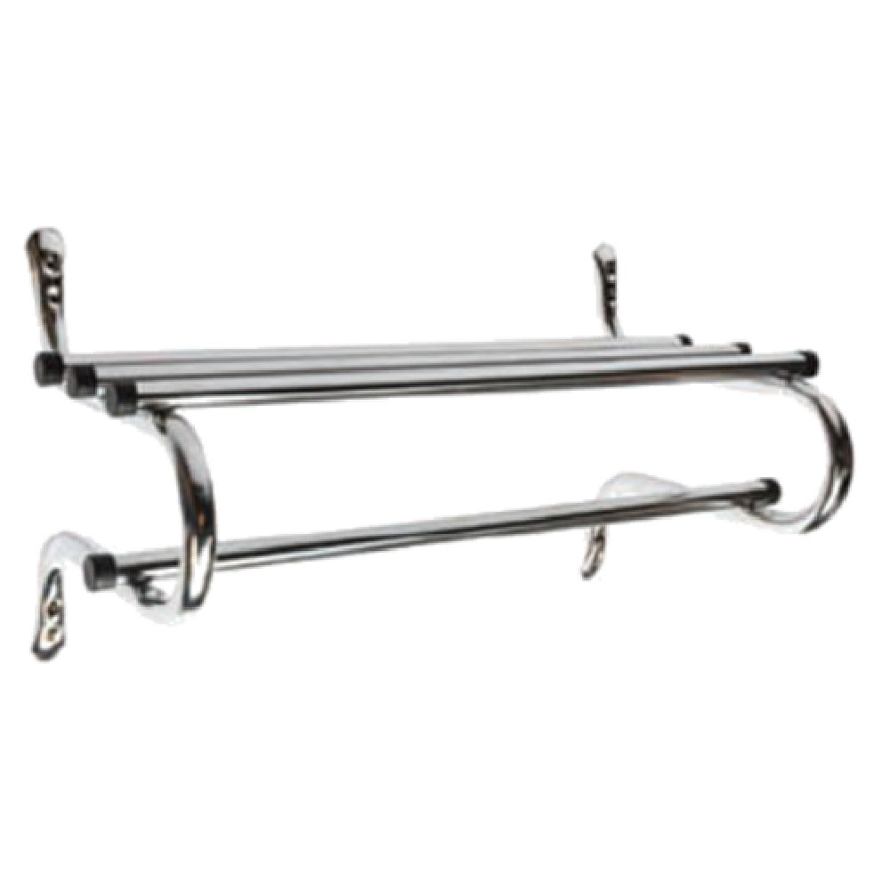 Central Specialties TMK-48D Traditional Coat Rack 37" 48" Unit 1" Metal Zinc Plated Hanging Rod With Black End Caps