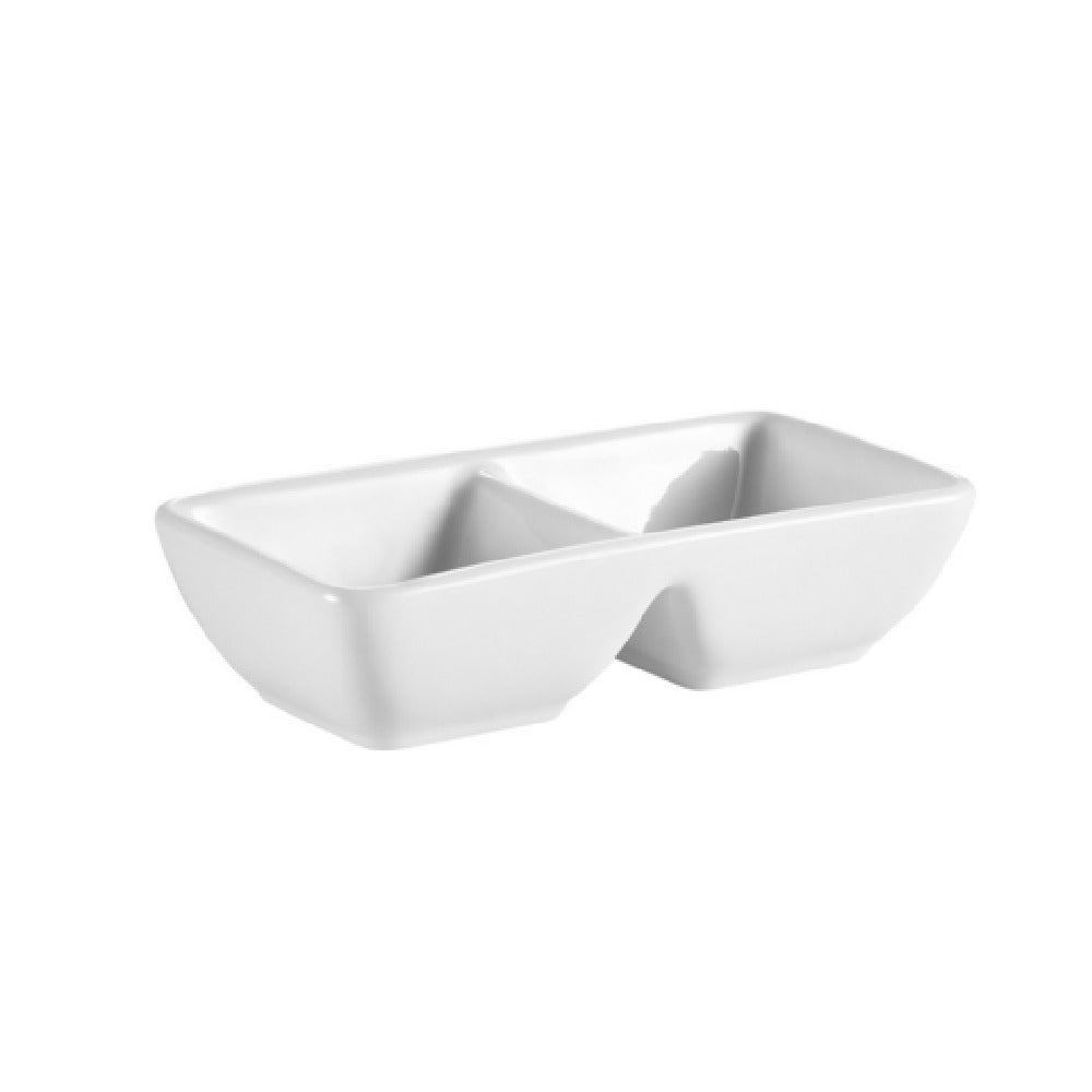 CAC China CN-2T12 CN Divided Side Dish Plate 16 Oz. Per Compartment