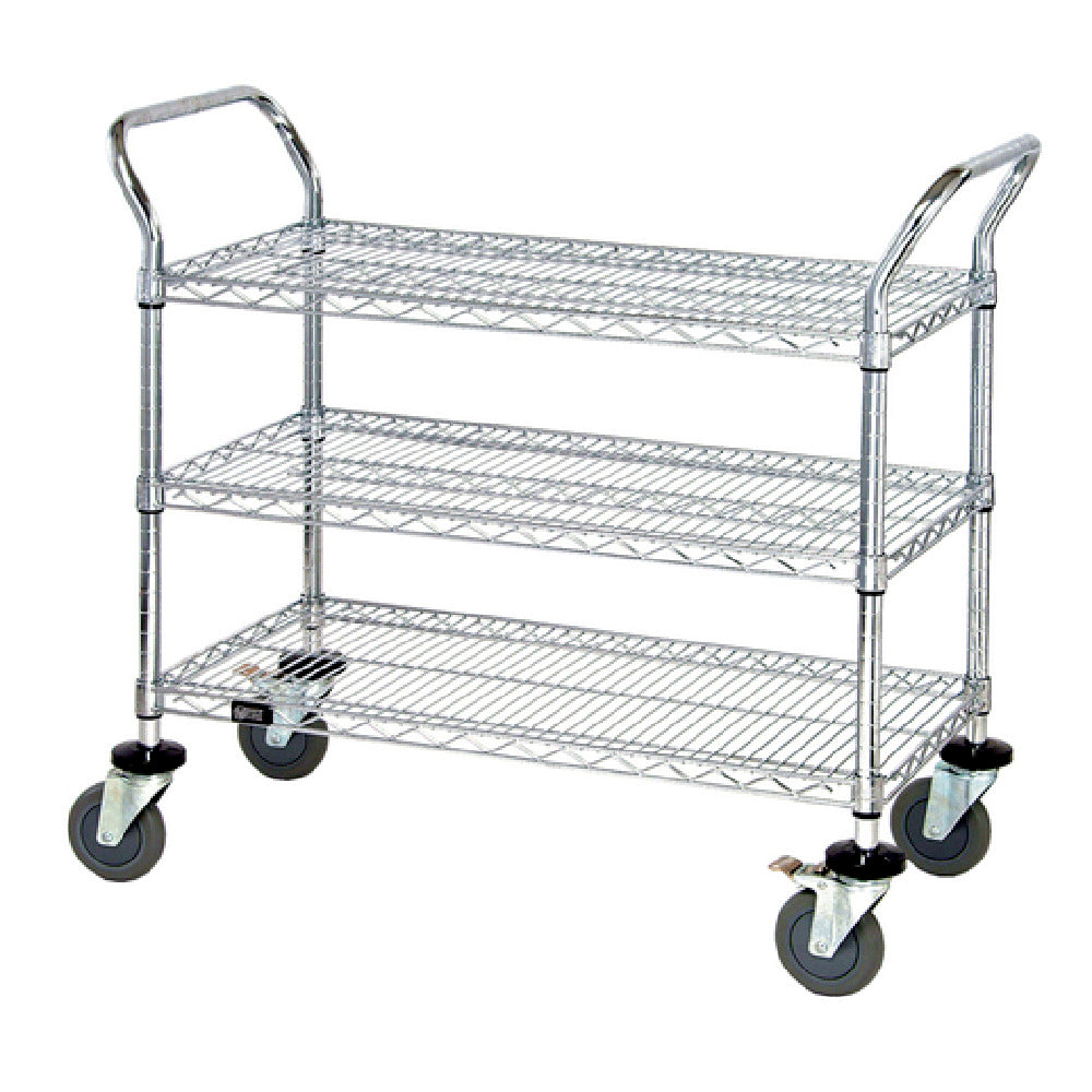 Quantum WRC-1848-3 Utility Cart 48"W X 18"D X 37-1/2"H (3) Wire Shelves