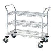 Quantum WRC-1848-3 Utility Cart 48"W X 18"D X 37-1/2"H (3) Wire Shelves