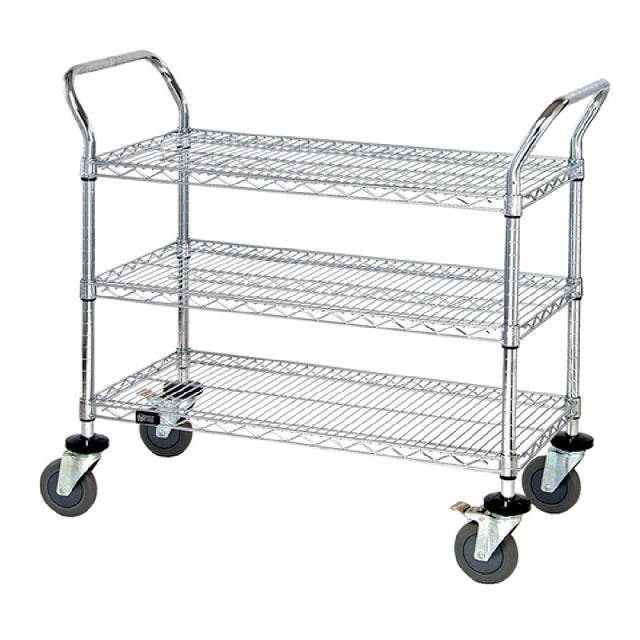 Quantum WRC-1848-3 Utility Cart 48"W X 18"D X 37-1/2"H (3) Wire Shelves