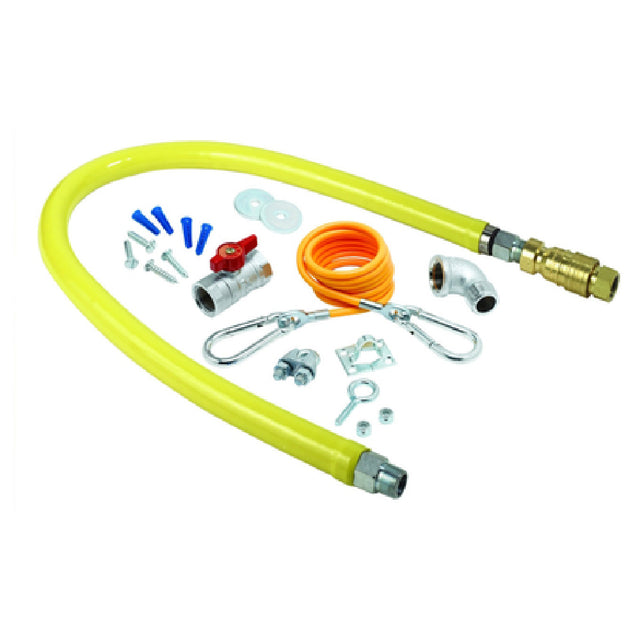 T&S Brass HG-4F-36K Safe-T-Link Gas Connector Kit 1-1/4" Connection 36" Hose