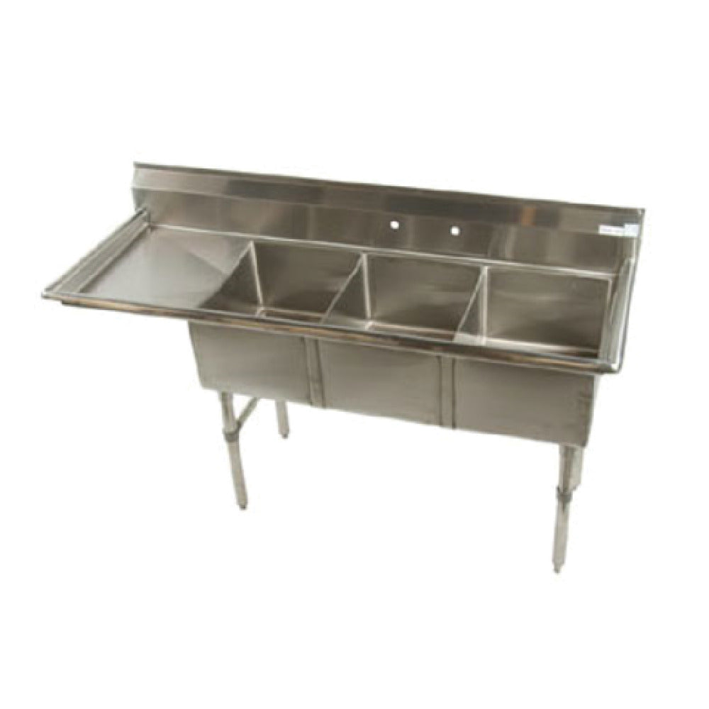 Klinger's Trading MCS3DL Sink Three Compartment 62-1/2"W X 20-1/2"D X 41"H
