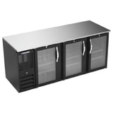 Beverage Air BB78HC-G-B - Refrigerated Back Bar Storage Cabinet, Three-section, 78"W X 30-3/8"D X 34"H