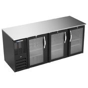 Beverage Air BB78HC-G-B - Refrigerated Back Bar Storage Cabinet, Three-section, 78"W X 30-3/8"D X 34"H