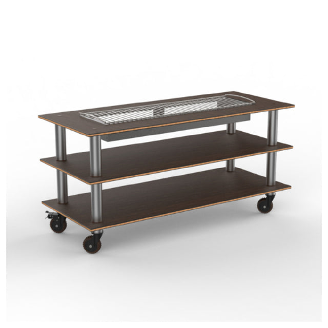 Steelite MGCMLD06WSXH - Modular Heat Table Mango Brushed Stainless Steel Heavy Duty Casters