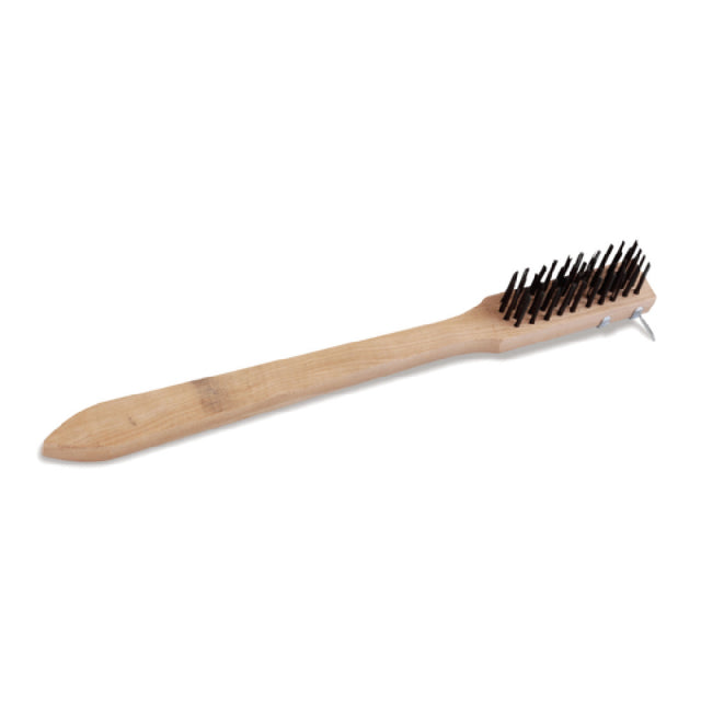 JB Prince X857 Grill Brush With Scraper Carbon Steel Bristles