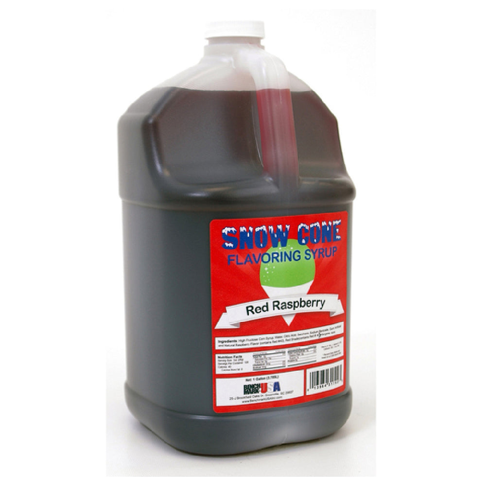 Winco 72007 Benchmark Snow Cone Syrup 1 Gallon Red Raspberry