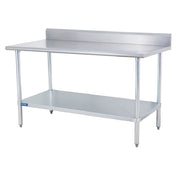 Sapphire Manufacturing SMTB-3060G Work Table 60"W X 30"D 18/400 Stainless Steel Reinforced Top