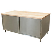 BK Resources CMT-3672H Chef Table Cabinet Base With Hinged Doors 72"W X 36"D X 34-3/4"H Overall Size