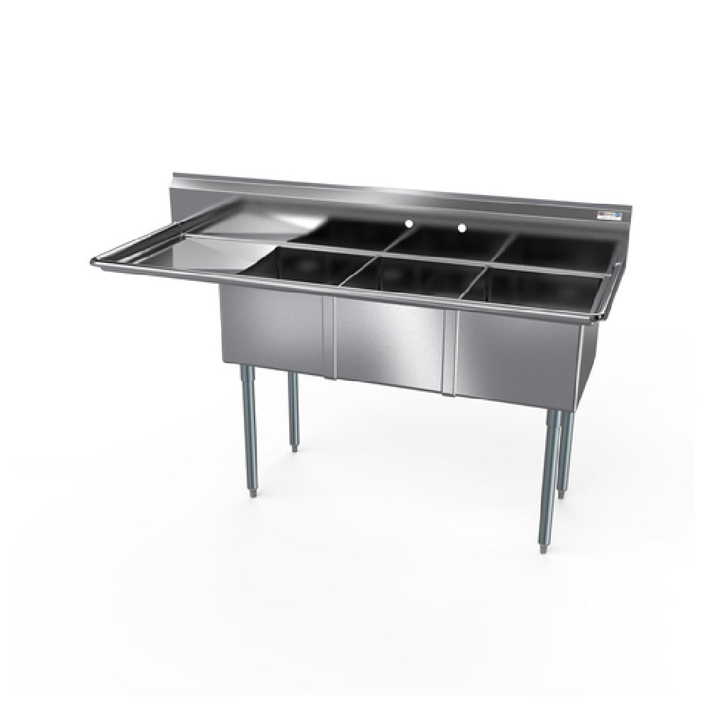 NBR Equipment 3SG-242414L24 Economy Sink Three-compartment 98-1/2"W X 29-1/2"D X 43-3/4"H Overall Size