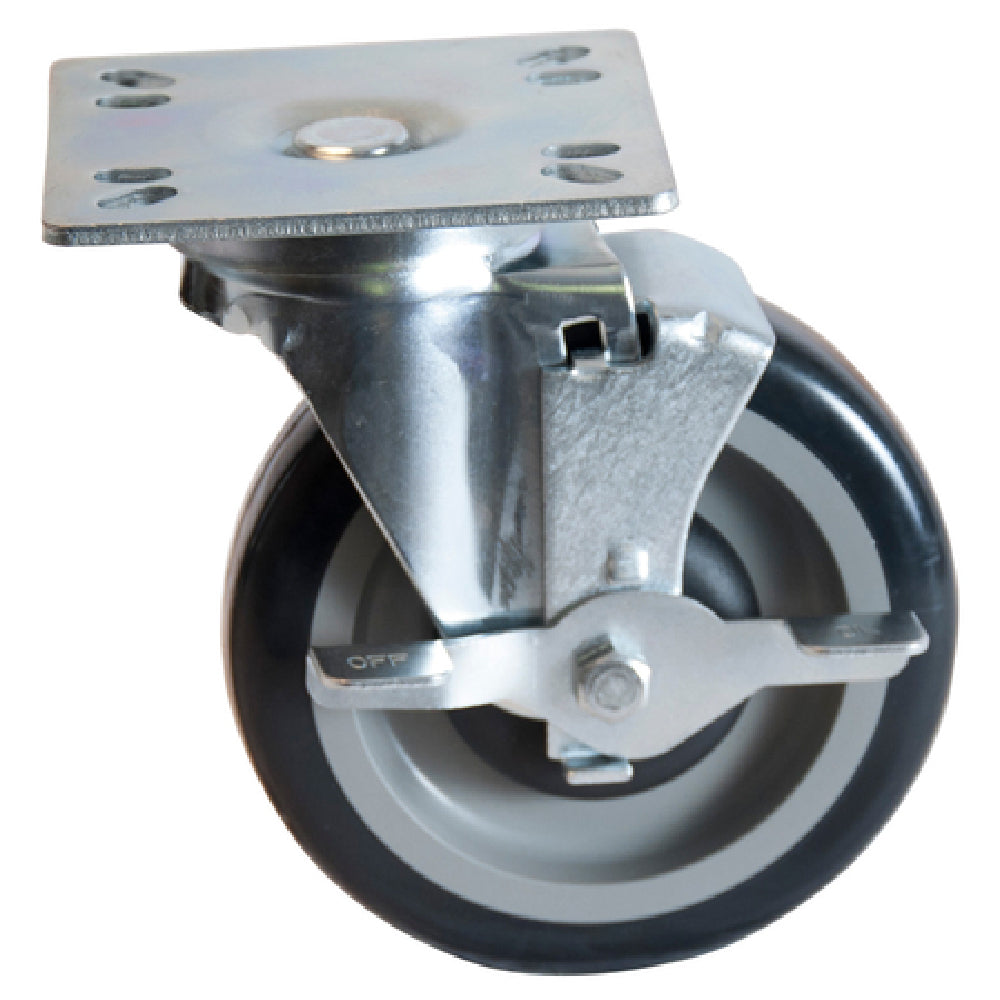 BK Resources 5SBR-UP4-PLY-TLB-PS4 Caster Kit 5" Diameter Swivel Plate Top Lock Brake