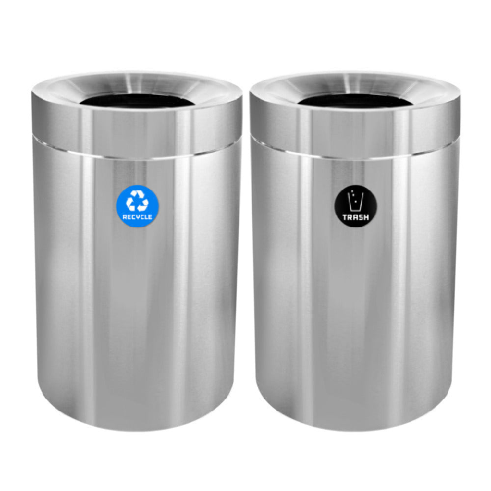 Alpine Industries ALP475-50-R-T Recycling Can And Trash Receptacle 50 Gallon Stainless Steel