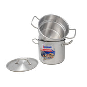 Omcan 80245 (80245) Double Boiler 3-piece 8 Quart Boiler With Inset & Cover