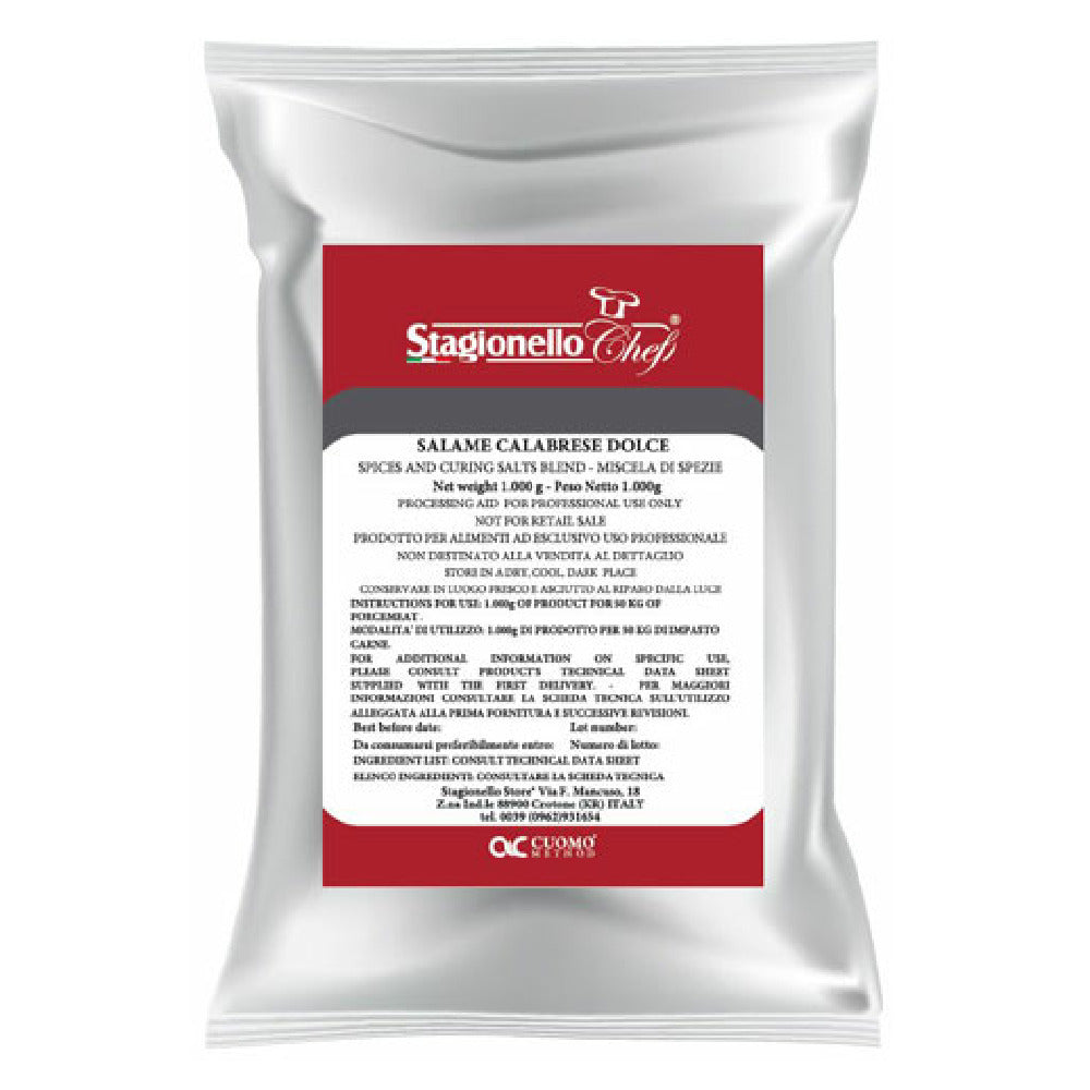 Omcan 47004 (47004) Curing Salts And Spice Blends For Rapid Fermentation Salami Sweet Calabrese Salami 1 Kg / Bag