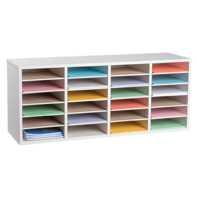 Alpine Industries ADI500-24-WHI Paper Sorter/Literature File Organizer 24 Compartment