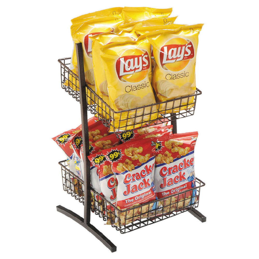 Hubert 65562 - Basket Display Stand, 2-tier, 10-3/4" X 13" X 18-3/4"H