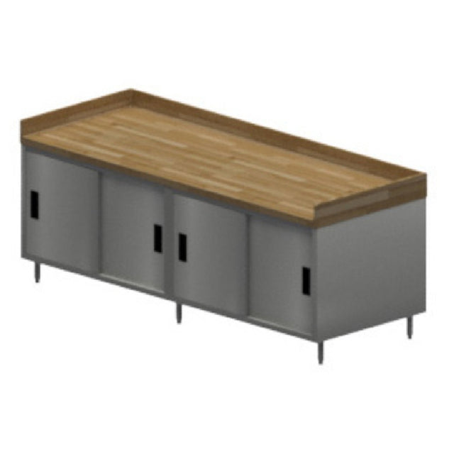 BK Resources CMBT-3696S Chef Table Cabinet Base With Sliding Doors 96"W X 36"D X 39"H Overall Size