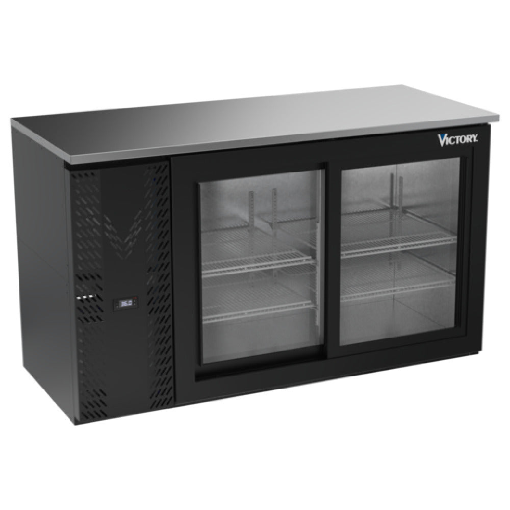 Victory VBBN58HC-GS-B - Back Bar Refrigerator, Two-section, 58"W X 25-1/4”D X 34"H