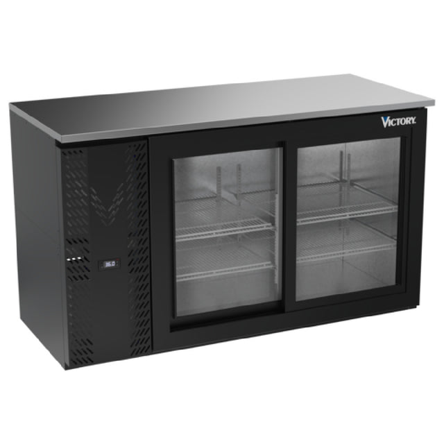 Victory VBBN58HC-GS-B - Back Bar Refrigerator, Two-section, 58"W X 25-1/4”D X 34"H