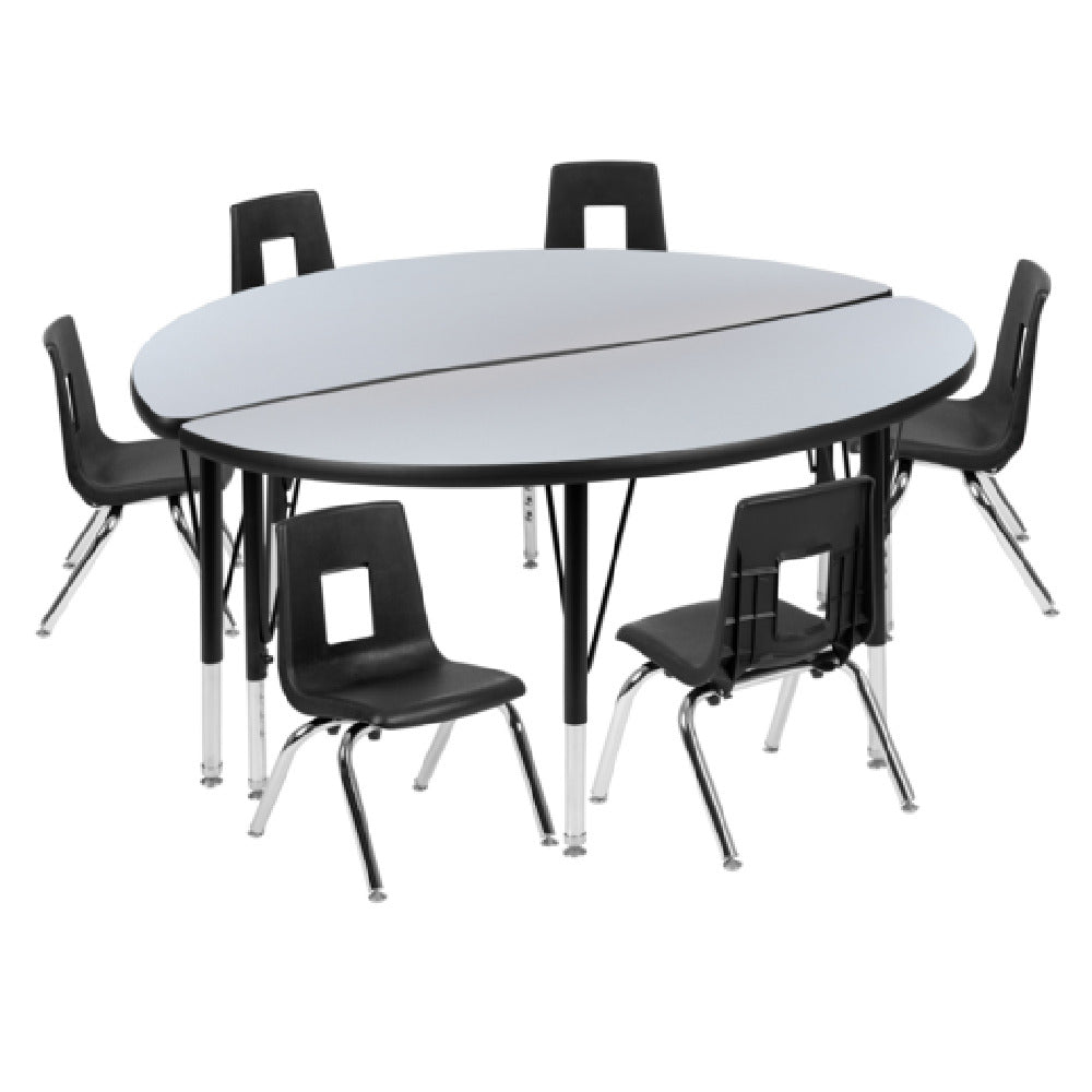 Flash Furniture XU-GRP-14CH-A48-HCIRC-GY-T-P-GG - Emmy Activity Table And Chair Set