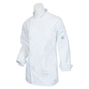 Mercer Culinary M61030WH2X Genesis Women's Chef Jacket (8) Traditional Buttons Utility Shoulder Pocket