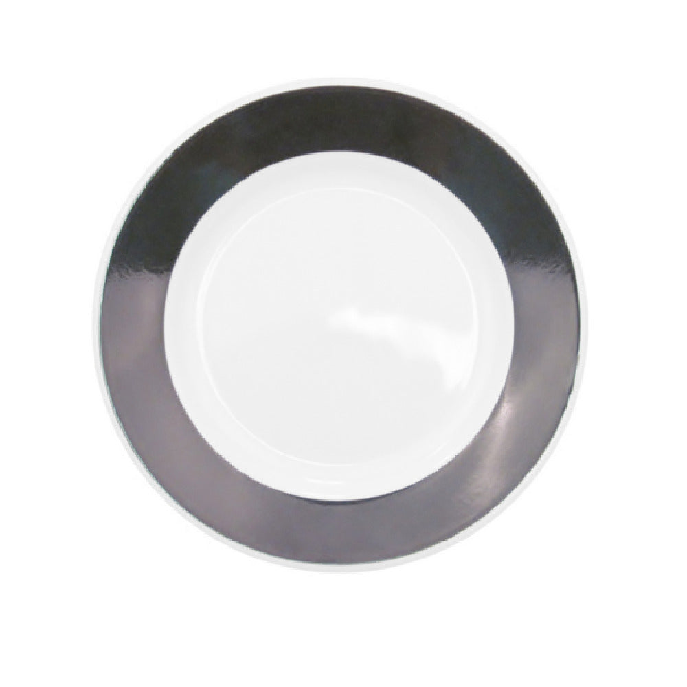 CAC China R-6-BLK Rainbow Plate 6-1/2" Dia. X 1/2"H Round