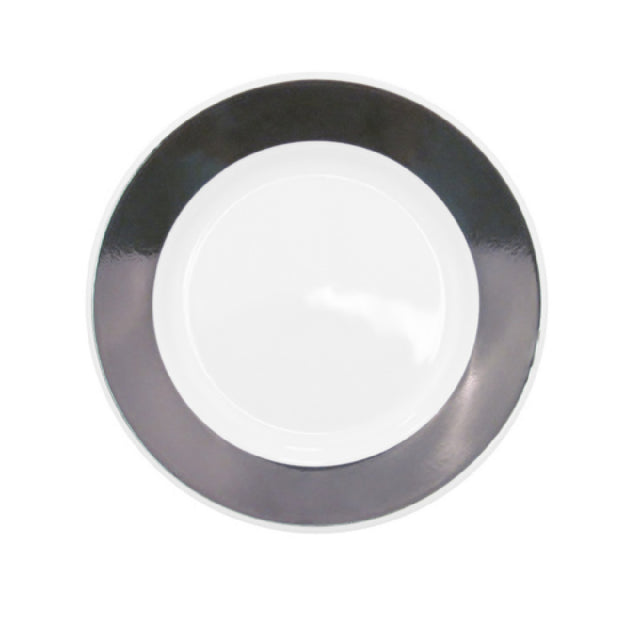 CAC China R-6-BLK Rainbow Plate 6-1/2" Dia. X 1/2"H Round