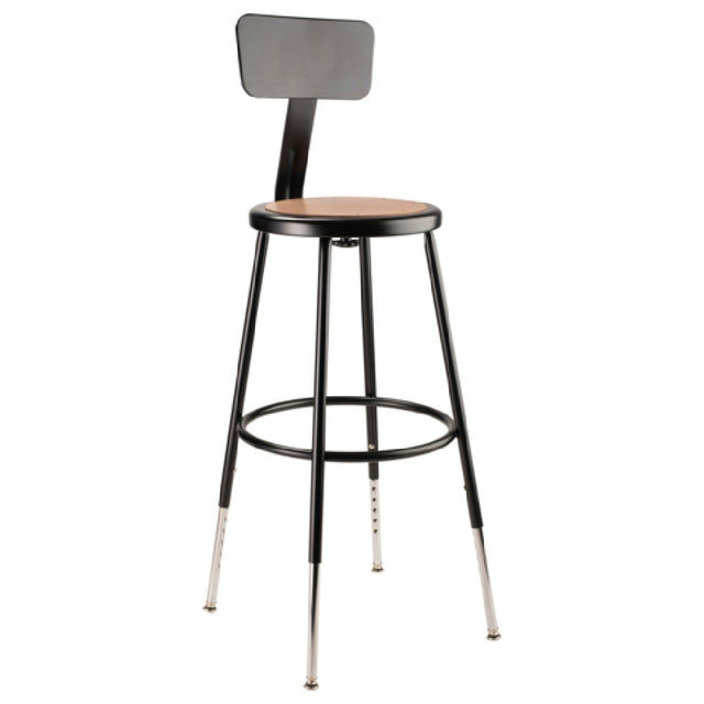 National Public Seating 6224HB-10 NPS® 25"-33" Height Adjustable Heavy Duty Steel Stool With Backrest