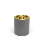 FOH RIB062GYL21 2qt Round London Ice Bucket Smoke With Matte Brass Lid Includes One RIB014GYL21-BTM 2qt Round London Ice Bucket Base Smoke