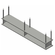 John Boos OSH26FK-1896-CM - Ceiling Mount Overshelf, Double, Heavy Duty