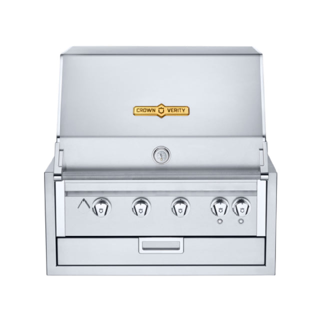 Crown Verity IBI30-LT Infinite Series 30" Built-In Outdoor Charbroiler Grill (4) 14750 BTUH Stainless Steel Burners