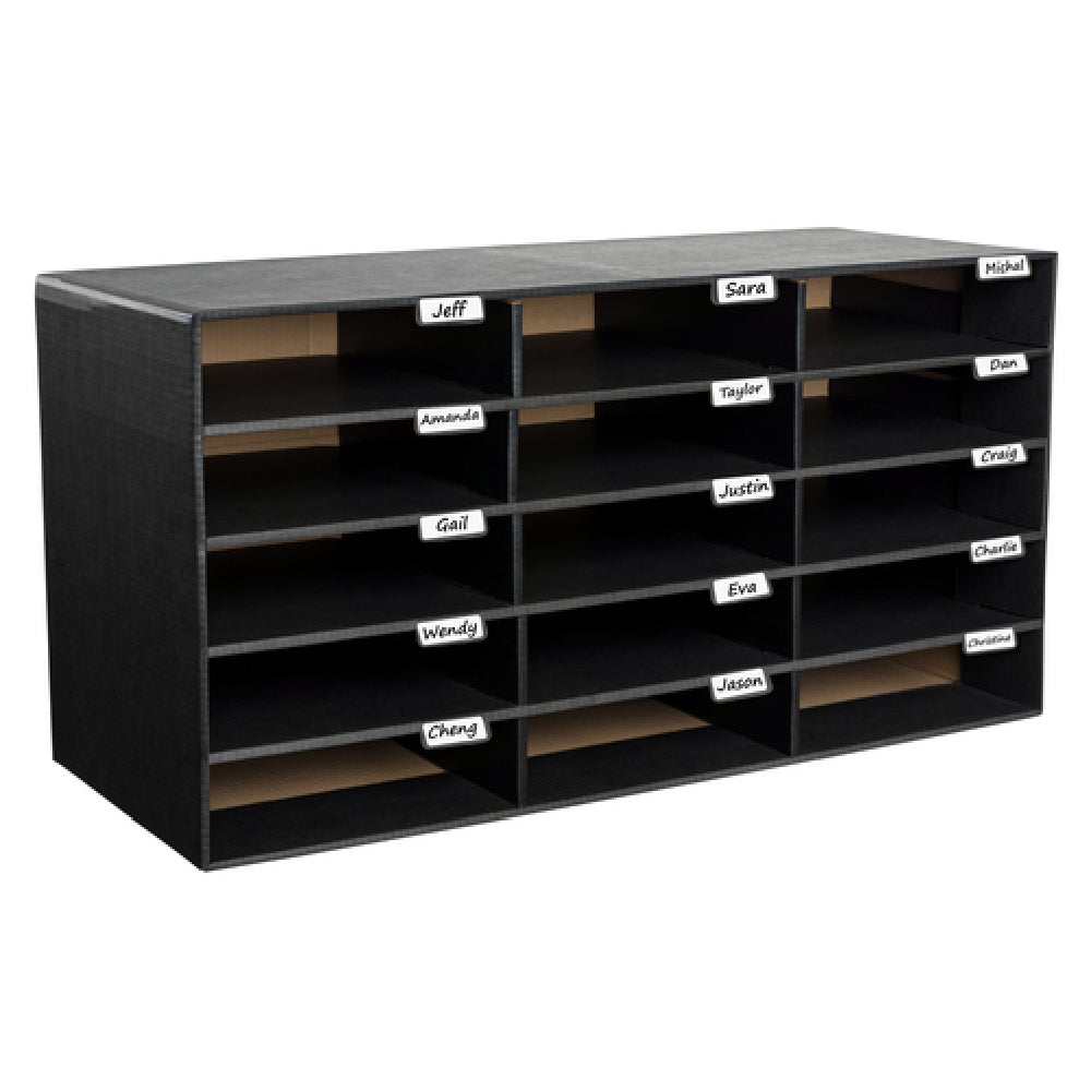 Alpine Industries ADI501-15-BLK Literature File Organizer 15 Compartment Cardboard