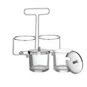 Alegacy Foodservice Products MJ6R Condiment Rack Two Ring Chrome-plated Wire With Top-loop Carrying Handle