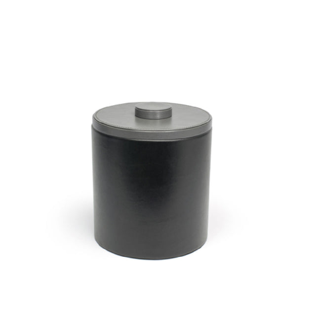 FOH RIB045BKL21 3.5qt Round London Ice Bucket Black With Smoke Lid Includes One RIB017BKL21-BTM 3.5qt Round London Ice Bucket Base Black