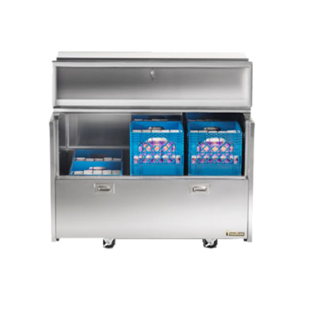 Traulsen RMC49S6 - Spec-Line Forced-Air Single Access Milk Cooler, Sliding Door, Holds (12) 13"x13" Crates Or (8) 13"x19" Milk Crates